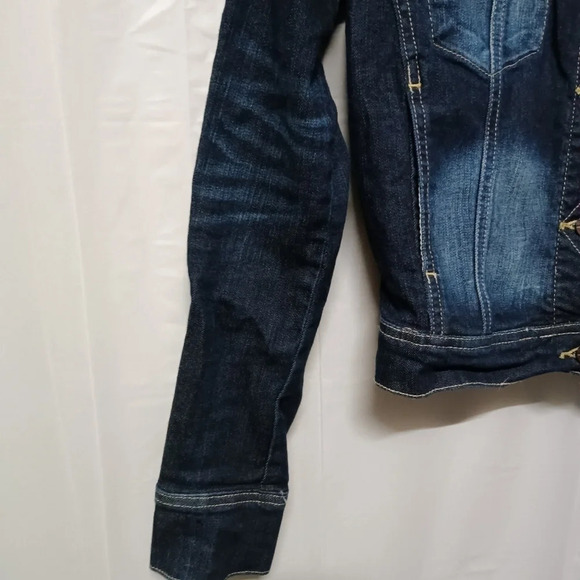 Sneak Peek Denim Jacket Blue Washed Studded Size Small - Picture 5 of 8